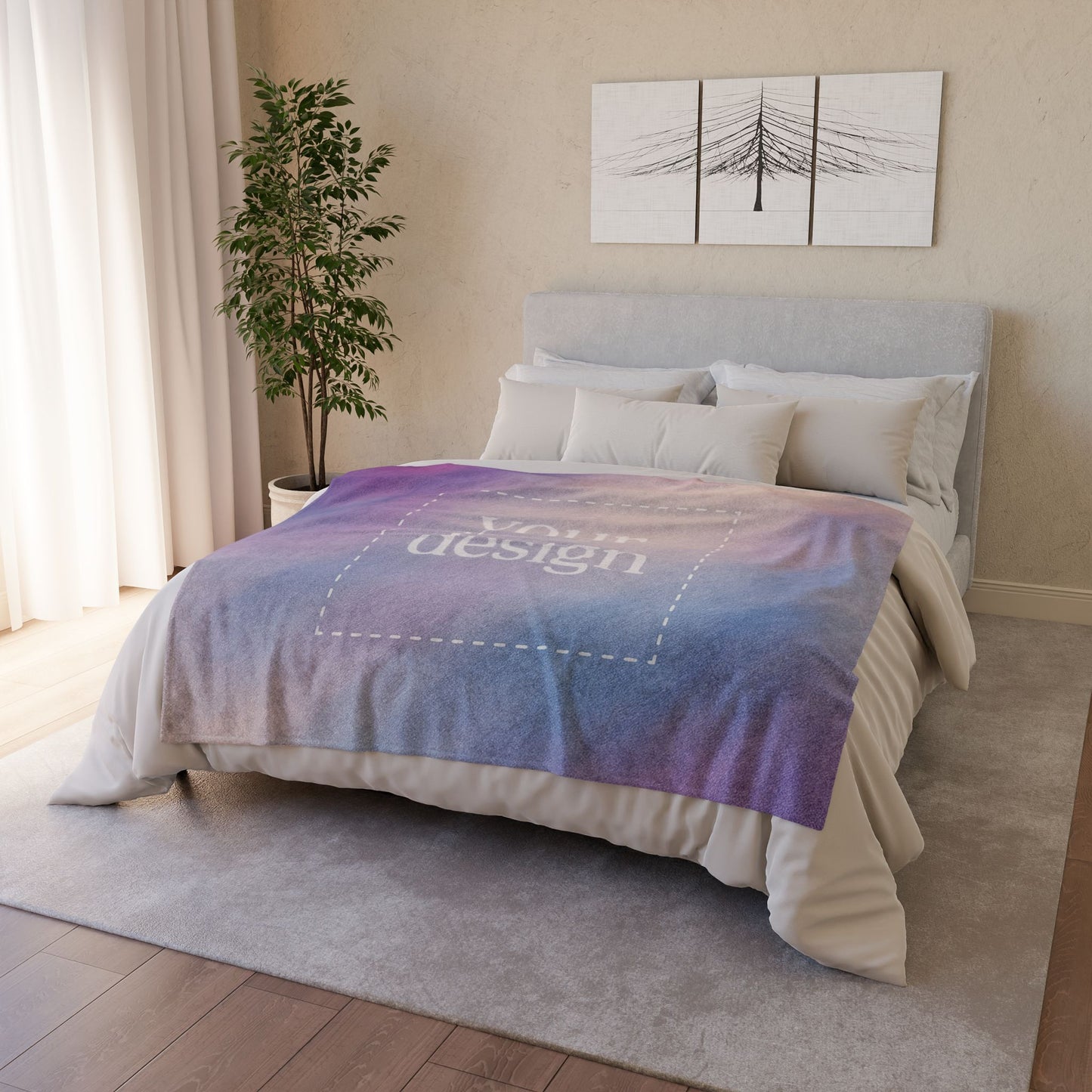 Plaid personnalisé en molleton ultra doux - Impression sur toute la face