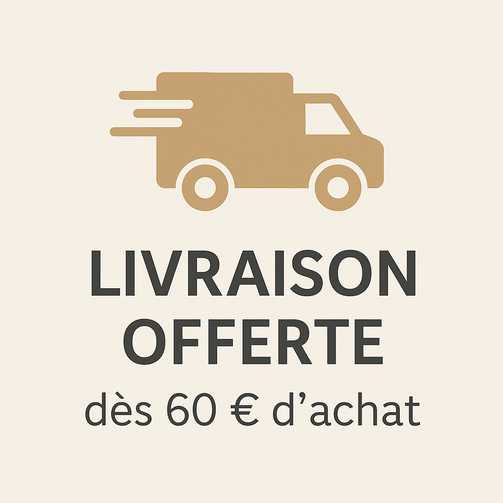 Illustration livraison offerte dès 60€ d'achat chez Le Labo de l'Alchimiste - décoration personnalisée de qualité