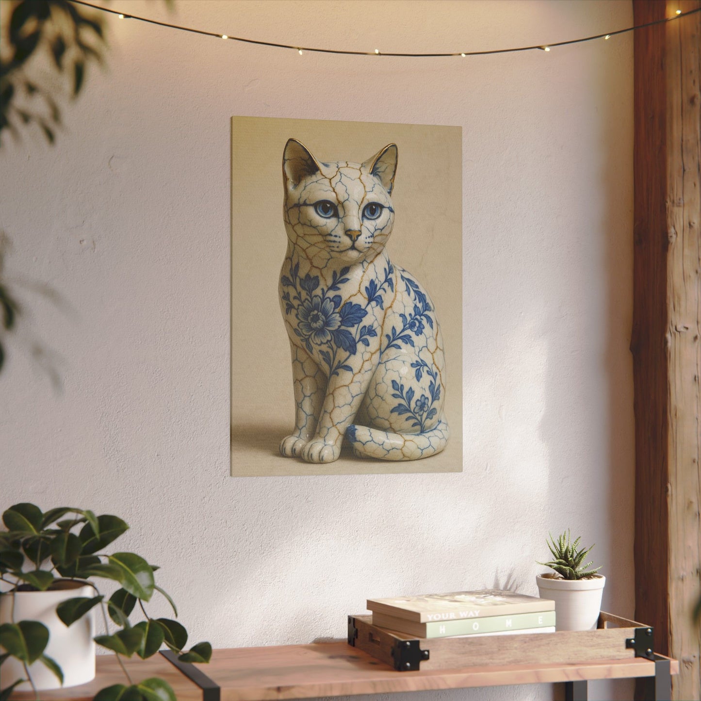 Poster original sur toile – "Le Chat de Porcelaine"