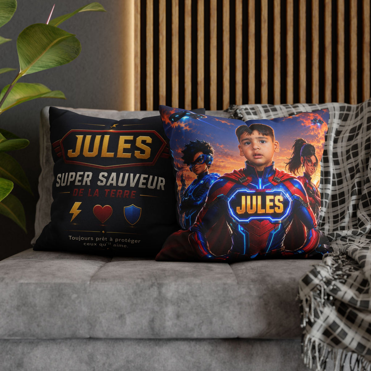 Coussin personnalisé enfant Super Héros