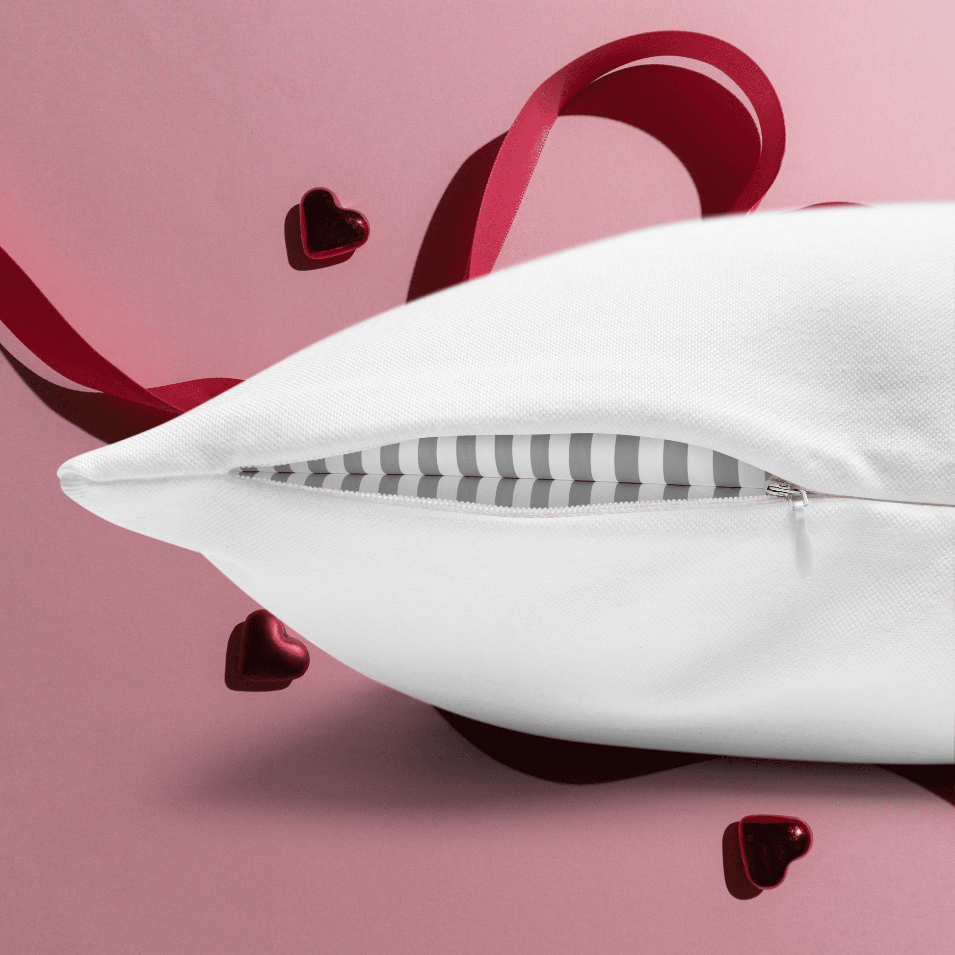 Illustration de la fermeture du coussin personnalisé mariage. 