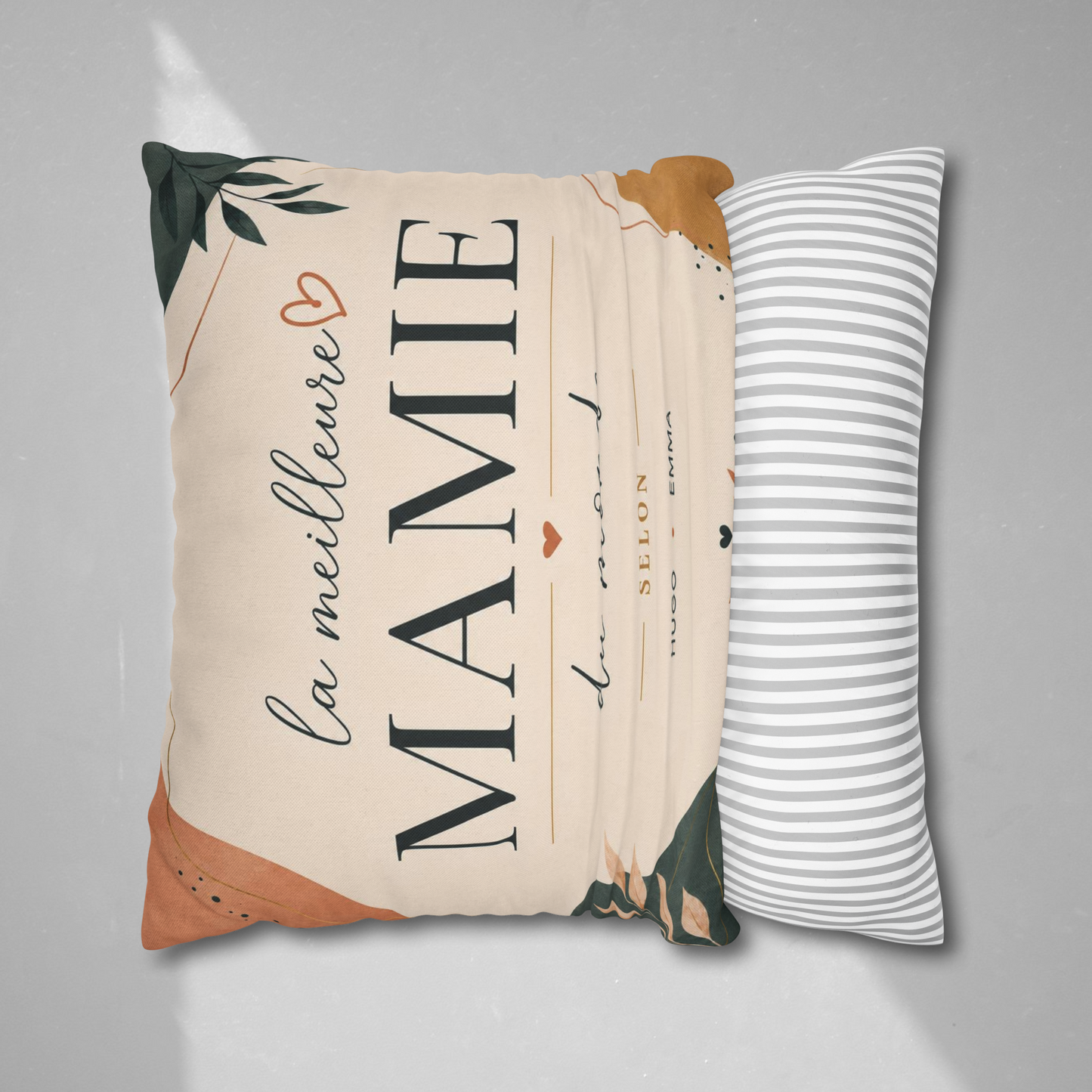 Coussin personnalisé mamie avec prénoms des petits enfants