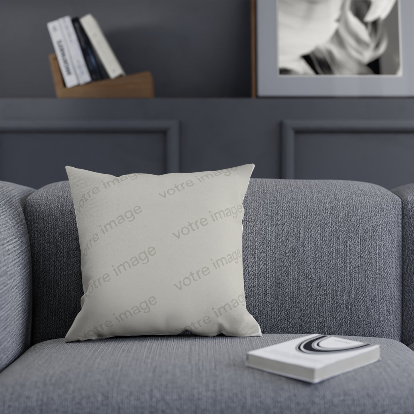 Coussin personnalisé en velours – 40x40 ou 46x46 cm – Photo ou texte