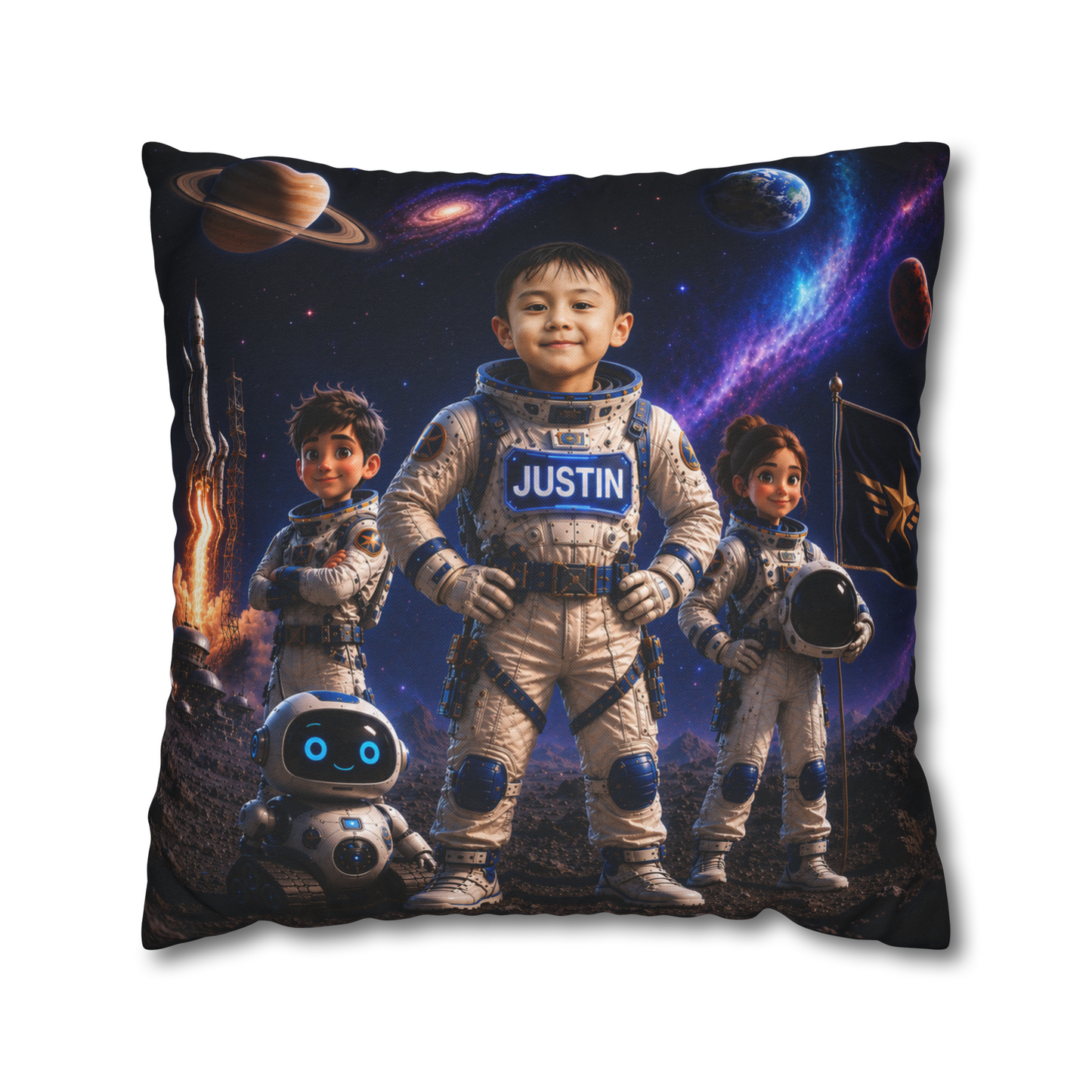 Coussin personnalisé Super Héros avec photo et prénom