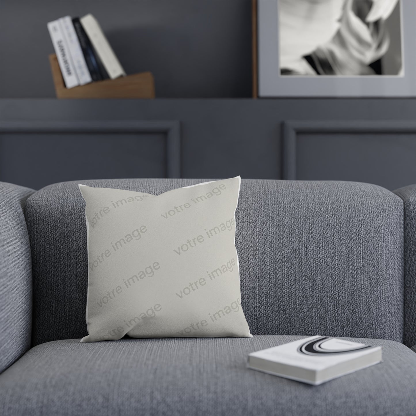 Coussin personnalisé en velours – 40x40 ou 46x46 cm – Photo ou texte