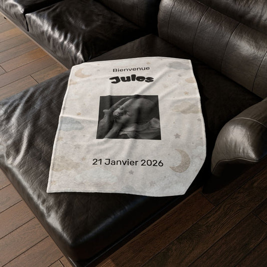 Couverture bébé personnalisée avec prénom, idée cadeau naissance personnalisé avec photo - idée cadeau - Home Decor