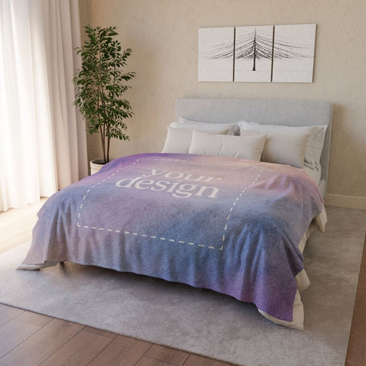 Plaid personnalisé en molleton ultra doux - Impression sur toute la face personnalisé avec photo - idée cadeau - Home Decor