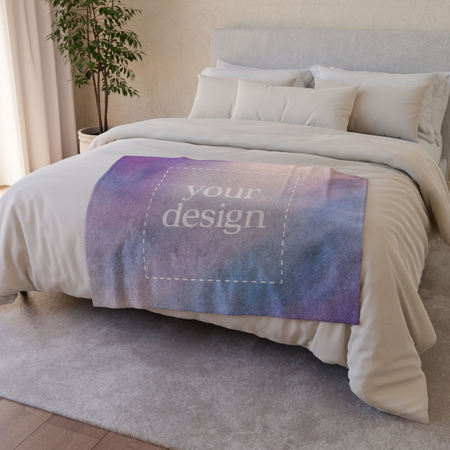 Plaid personnalisé en molleton ultra doux - Impression sur toute la face