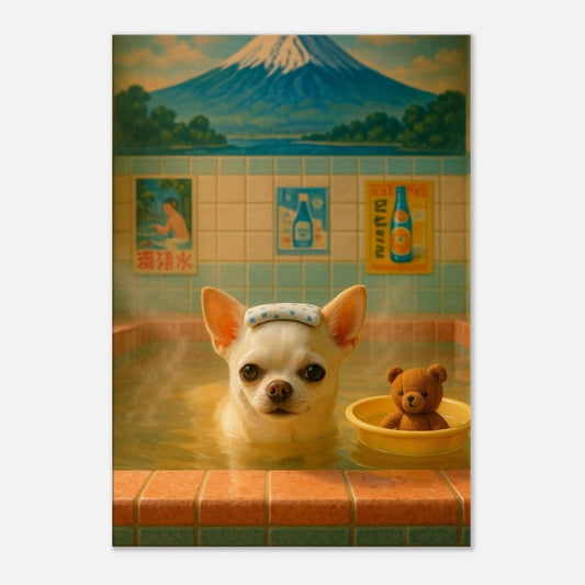 Toile murale décorative chien - Bain relaxant personnalisé avec photo - idée cadeau - Print Material